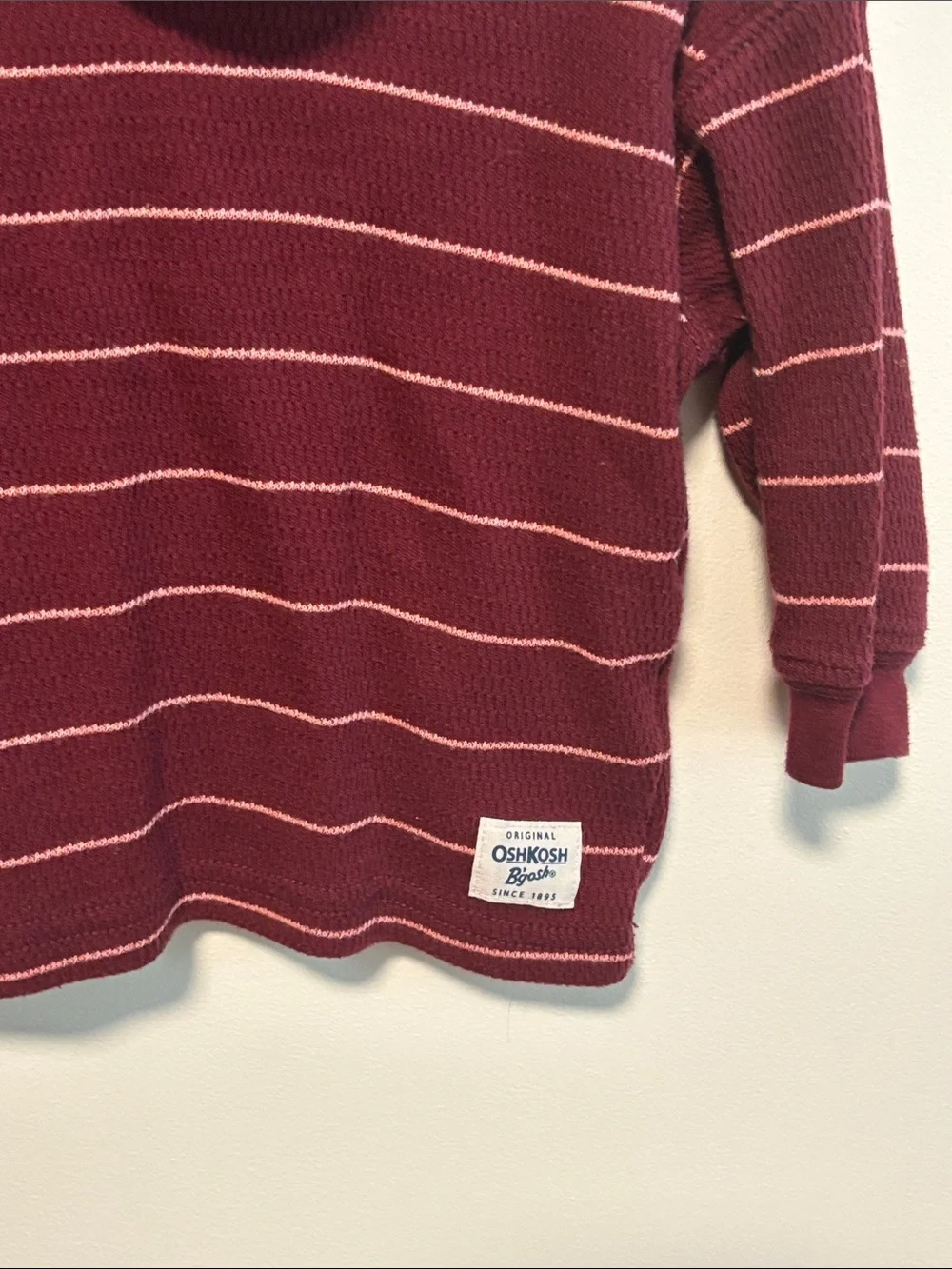 OshKosh B'gosh Burgundy Striped Hooded Pullover